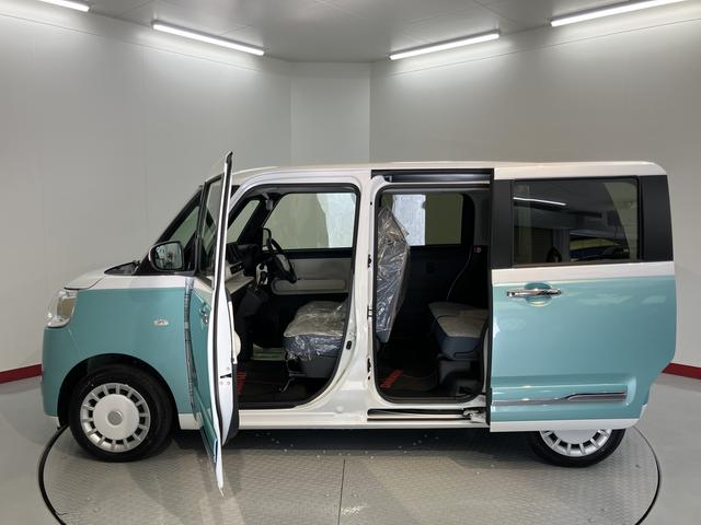 ムーヴキャンバスストライプスＧ両側電動スライドドア　障害物センサー　前席シートヒーター　オートライト　ＬＥＤヘッドライト　プッシュスタート　アイドリングストップ　電動格納ドアミラー　キーフリーシステム　電動パーキング（愛媛県）の中古車