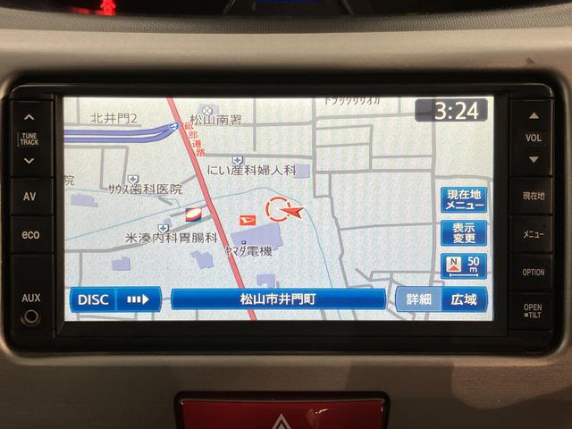 ムーヴカスタム　Ｘリミテッド純正ナビ　バックカメラ　ワンセグＴＶ　ＣＤ　純正ナビ　ベンチシート　プッシュスタート　アイドリングストップ　ディスチャージヘッドライト　電動格納ドアミラー　キーフリーシステム（愛媛県）の中古車