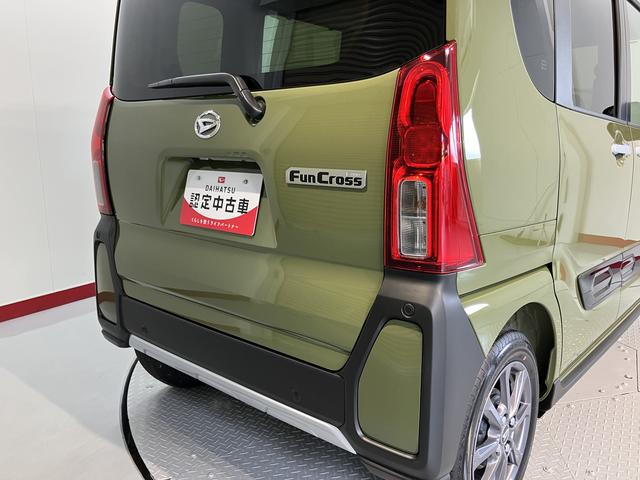 タントファンクロス両側電動スライドドア 前席シートヒーター オートライト LEDヘッドライト 障害物センサー プッシュスタート アイドリングストップ 電動パーキング ベンチシート 電動格納ドアミラー バックカメラ装着車(愛媛県)の中古車