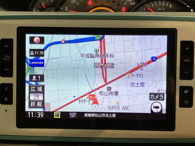 ムーヴキャンバスGメイクアップVS SAIII純正ナビ パノラマモニター フルセグTV CD DVD USB Bluetooth ドラレコ ETC 両側電動スライドドア 運転席シートヒーター オートライト LEDヘッドライト 電動格納ドアミラー(愛媛県)の中古車