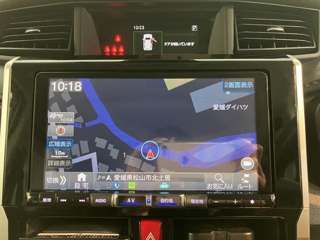 トールカスタムＧ　ターボ２ＷＤ　プッシュスタート　運転席・助手席シートヒーター　電動パーキングブレーキ　両側電動スライドドア　アイドリングストップ　オートライト　ＬＥＤヘッドライト　フロントフォグランプ　純正メモリーナビ（愛媛県）の中古車