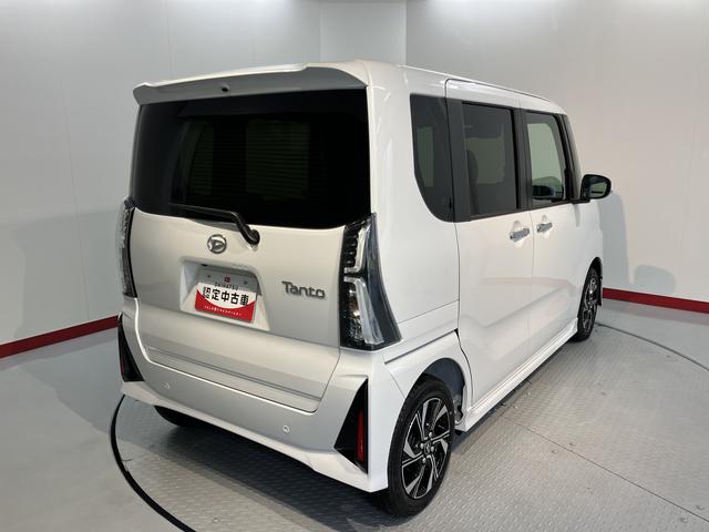 タントカスタムＸ両側電動スライドドア　前席シートヒーター　オートライト　ＬＥＤヘッドライト　障害物センサー　プッシュスタート　アイドリングストップ　ベンチシート　電動パーキング　電動格納ドアミラー　バックカメラ装着車（愛媛県）の中古車