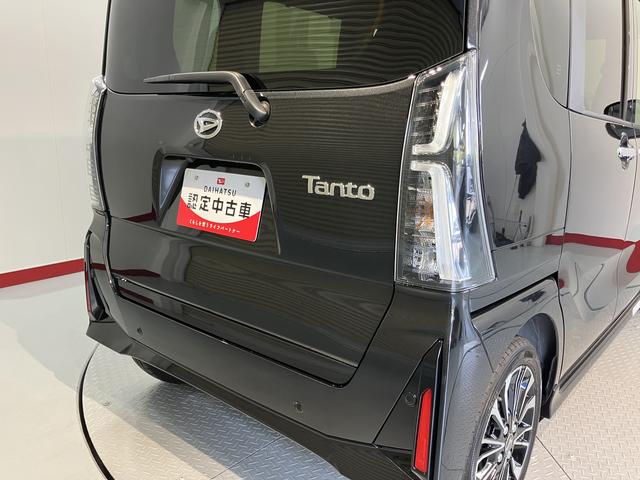 タントカスタムRSリミテッド両側電動スライドドア クルーズコントロール 前席シートヒーター オートライト LEDヘッドライト プッシュスタート アイドリングストップ 障害物センサー 電動パーキング ETC バックカメラ装着車(愛媛県)の中古車