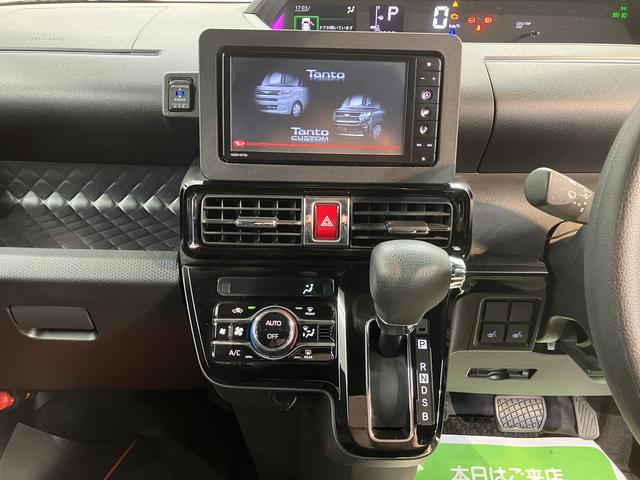 タントカスタムＸスタイルセレクション２ＷＤ　ベンチシート　両側電動スライドドア　アイドリングストップ車　オートライト　ＬＥＤヘッドライト　フロントフォグランプ　運転席・助手席シートヒーター　プッシュスタート　純正ナビ　ＣＤ　ＤＶＤ（愛媛県）の中古車