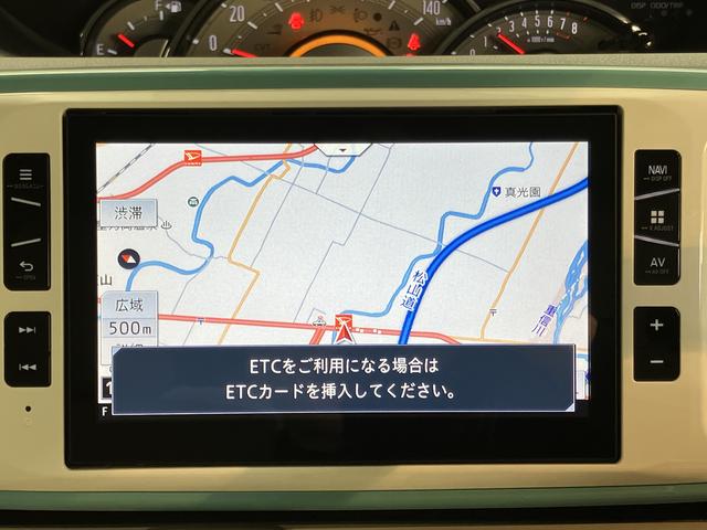 ムーヴキャンバスGメイクアップ SAII4WD 純正ナビ バックモニター フルセグTV CD DVD USB Bluetooth ドラレコ ETC 両側電動スライドドア オートライト LEDヘッドライト プッシュスタート エコアイドル(愛媛県)の中古車