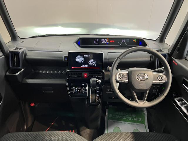 タントカスタムＲＳ純正ナビ　パノラマモニター　フルセグＴＶ　ＣＤ　ＤＶＤ　ＵＳＢ　Ｂｌｕｅｔｏｏｔｈ　ドラレコ　ＥＴＣ　両側電動スライドドア　クルーズコントロール　前席シートヒーター　オートライト　ＬＥＤヘッドライト（愛媛県）の中古車
