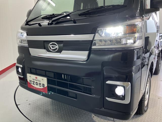 ハイゼットトラックジャンボエクストラ4WD プッシュスタート コーナーセンサー アイドリングストップ車 作業灯 オートライト オートマチックハイビーム LEDヘッドライト フロントフォグランプ 運転席・助手席エアバッグ オーディオレス(愛媛県)の中古車