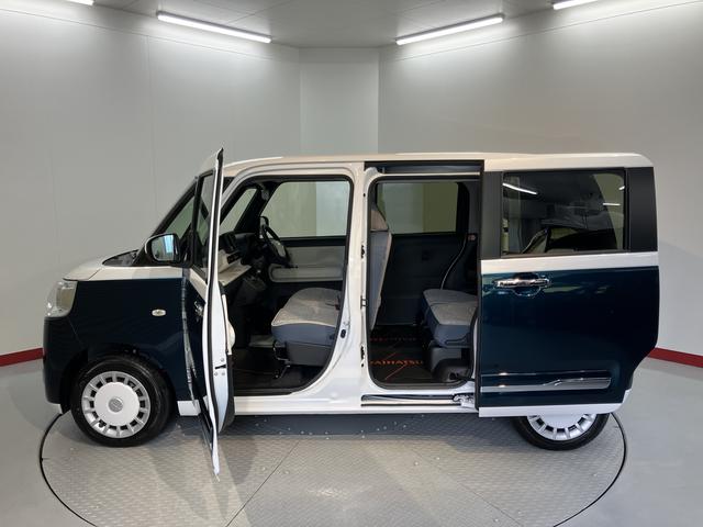 ムーヴキャンバスストライプスG両側電動スライドドア 前席シートヒーター オートライト LEDヘッドライト 障害物センサー プッシュスタート アイドリングストップ ベンチシート 電動パーキング 電動格納ドアミラー バックカメラ装着車(愛媛県)の中古車