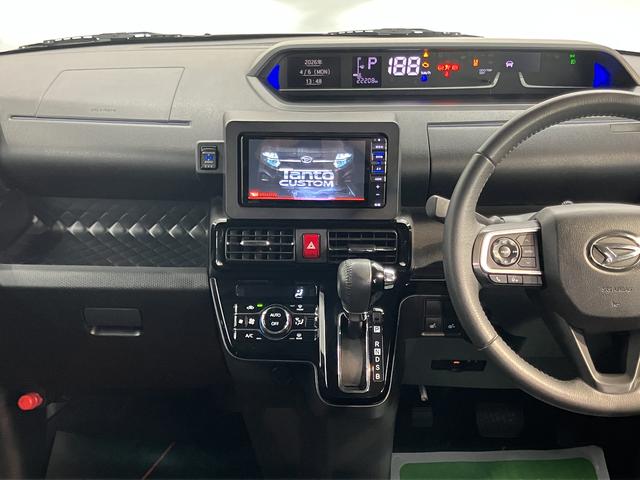 タントカスタムRS純正ナビ バックモニター フルセグTV CD DVD USB Bluetooth 両側電動スライドドア 前席シートヒーター 障害物センサー オートライト LEDヘッドライト クルーズコントロール(愛媛県)の中古車