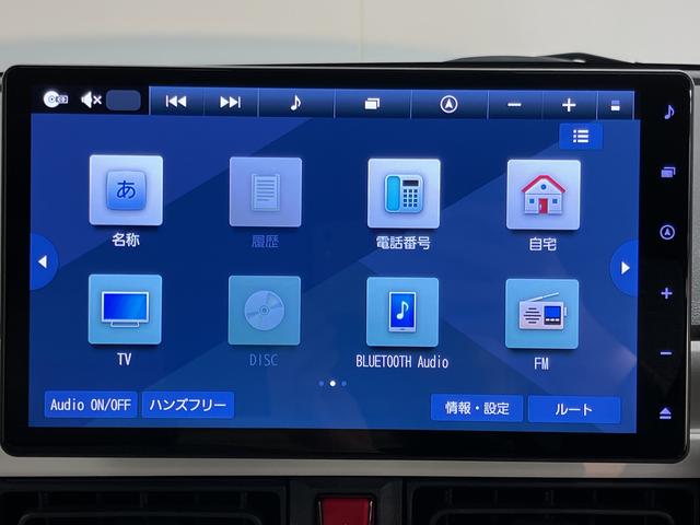 ムーヴキャンバスストライプスG純正ナビ パノラマモニター フルセグTV CD DVD USB Bluetooth ドラレコ ETC 両側電動スライドドア 前席シートヒーター オートライト LEDヘッドライト 電動パーキング(愛媛県)の中古車