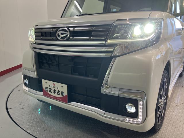 タントカスタムＲＳ　トップエディションＳＡIIIプッシュスタート　両側電動スライドドア　アイドリングストップ　オートライト　オートマチックハイビーム　ＬＥＤヘッドライト　フロントフォグランプ　運転席シートヒーター　ベンチシート　社外ナビ　フルセグ（愛媛県）の中古車