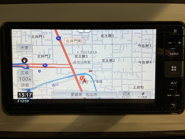 ムーヴキャンバスXリミテッドメイクアップ SAII純正ナビ バックモニター フルセグTV CD DVD USB Bluetooth 両側電動スライドドア オートライト ベンチシート プッシュスタート アイドリングストップ 電動格納ドアミラー(愛媛県)の中古車