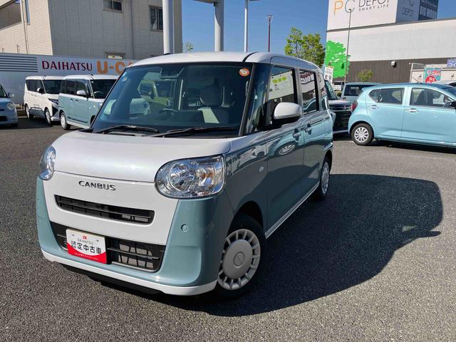 ムーヴキャンバスストライプスＸスマアシ／ハロゲンヘッドライト／オートハイビーム／１４インチホイール／両側自動スライドドア／コーナーセンサー／ベンチシート／サイドエアバック／カーテンシールド／キーフリーシステム／プライバシーガラス（千葉県）の中古車