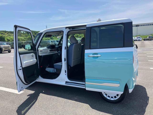 ムーヴキャンバスストライプスＧターボオートライト／コーナーセンサー／アイドリングストップ／衝突回避支援システム／横滑り防止装置／ＬＥＤヘッドライト／両側電動スライドドア／オートエアコン／キーフリー／電動格納ミラー／電動パーキングブレーキ（千葉県）の中古車