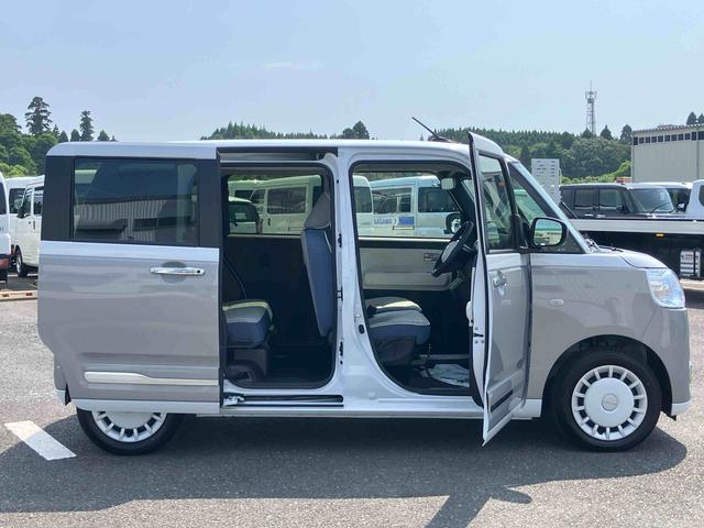 ムーヴキャンバスストライプスＧターボＬＥＤヘッドライト／両側電動スライドドア／コーナーセンサー／アイドリングストップ／衝突回避支援システム／横滑り防止装置／オートライト／オートエアコン／キーフリー／電動格納ミラー／電動パーキングブレーキ（千葉県）の中古車