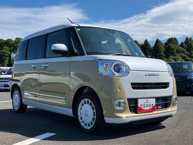 ムーヴキャンバスストライプスＧターボＬＥＤヘッドライト／両側電動スライドドア／アダプティブクルーズコントロール／コーナーセンサー／衝突回避支援システム／横滑り防止装置／オートライト／オートエアコン／電動格納ミラー／電動パーキングブレーキ（千葉県）の中古車