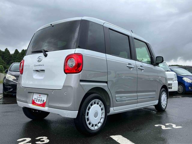 ムーヴキャンバスストライプスＧターボＬＥＤヘッドライト／両側電動スライドドア／アダプティブクルーズコントロール／コーナーセンサー／衝突回避支援システム／横滑り防止装置／オートライト／オートエアコン／電動格納ミラー／電動パーキングブレーキ（千葉県）の中古車