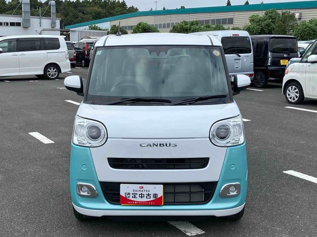 ムーヴキャンバスストライプスＧターボＬＥＤヘッドライト／両側電動スライドドア／アダプティブクルーズコントロール／コーナーセンサー／衝突回避支援システム／横滑り防止装置／オートライト／オートエアコン／電動格納ミラー／電動パーキングブレーキ（千葉県）の中古車