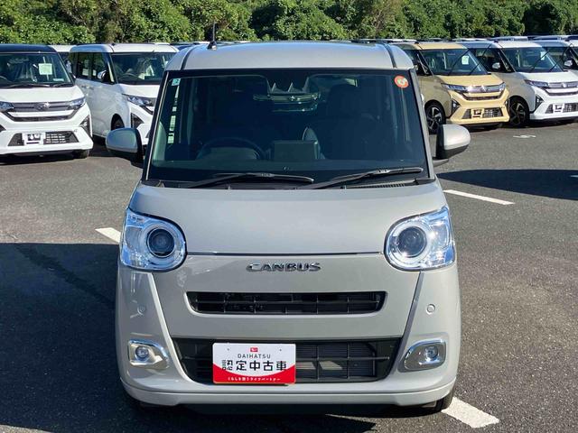 ムーヴキャンバスセオリーＧターボＬＥＤヘッドライト／両側電動スライドドア／アダプティブクルーズコントロール／コーナーセンサー／衝突回避支援システム／横滑り防止装置／オートライト／オートエアコン／電動格納ミラー／電動パーキングブレーキ（千葉県）の中古車