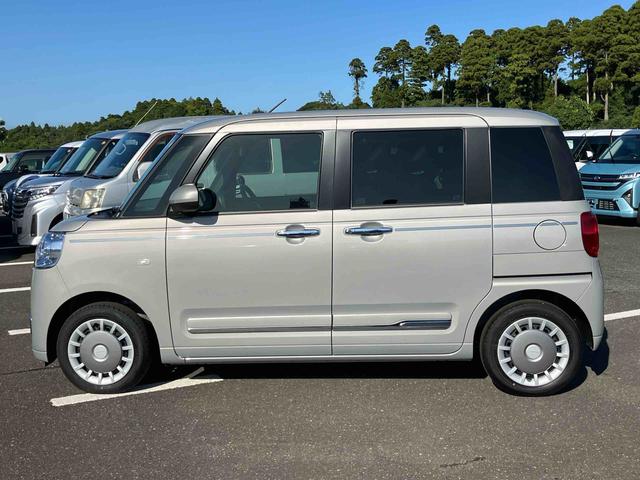 ムーヴキャンバスセオリーＧターボＬＥＤヘッドライト／両側電動スライドドア／アダプティブクルーズコントロール／コーナーセンサー／衝突回避支援システム／横滑り防止装置／オートライト／オートエアコン／電動格納ミラー／電動パーキングブレーキ（千葉県）の中古車