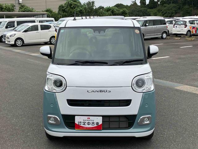 ムーヴキャンバスストライプスＧＬＥＤヘッドライト／両側電動スライドドア／コーナーセンサー／アイドリングストップ／衝突回避支援システム／横滑り防止装置／オートライト／オートエアコン／キーフリー／電動格納ミラー／電動パーキングブレーキ（千葉県）の中古車