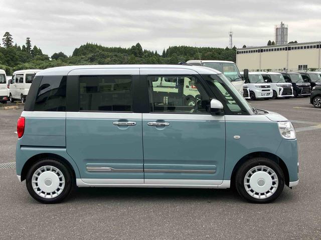 ムーヴキャンバスストライプスＧＬＥＤヘッドライト／両側電動スライドドア／コーナーセンサー／アイドリングストップ／衝突回避支援システム／横滑り防止装置／オートライト／オートエアコン／キーフリー／電動格納ミラー／電動パーキングブレーキ（千葉県）の中古車