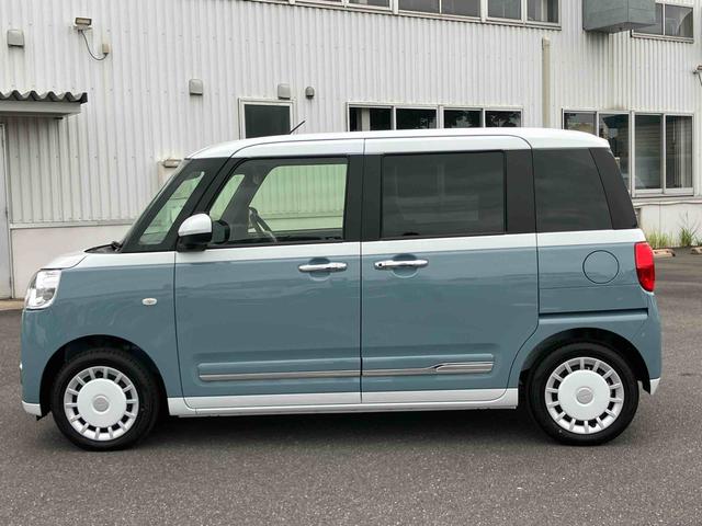 ムーヴキャンバスストライプスＧＬＥＤヘッドライト／両側電動スライドドア／コーナーセンサー／アイドリングストップ／衝突回避支援システム／横滑り防止装置／オートライト／オートエアコン／キーフリー／電動格納ミラー／電動パーキングブレーキ（千葉県）の中古車