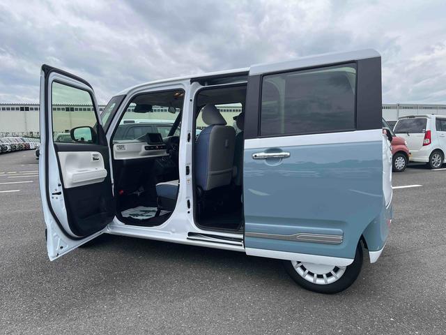 ムーヴキャンバスストライプスGLEDヘッドライト/両側電動スライドドア/コーナーセンサー/アイドリングストップ/衝突回避支援システム/横滑り防止装置/オートライト/オートエアコン/キーフリー/電動格納ミラー/電動パーキングブレーキ(千葉県)の中古車