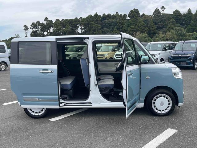 ムーヴキャンバスストライプスGLEDヘッドライト/両側電動スライドドア/コーナーセンサー/アイドリングストップ/衝突回避支援システム/横滑り防止装置/オートライト/オートエアコン/キーフリー/電動格納ミラー/電動パーキングブレーキ(千葉県)の中古車