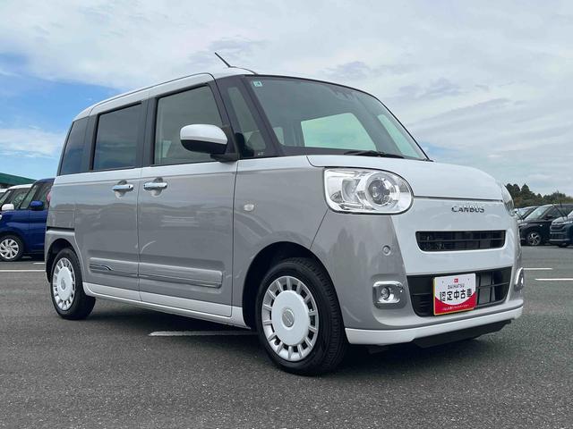 ムーヴキャンバスストライプスGターボLEDヘッドライト/両側電動スライドドア/アダプティブクルーズコントロール/コーナーセンサー/衝突回避支援システム/横滑り防止装置/オートライト/オートエアコン/電動格納ミラー/電動パーキングブレーキ(千葉県)の中古車