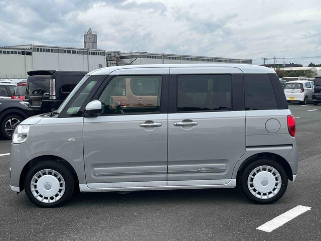 ムーヴキャンバスストライプスGターボLEDヘッドライト/両側電動スライドドア/アダプティブクルーズコントロール/コーナーセンサー/衝突回避支援システム/横滑り防止装置/オートライト/オートエアコン/電動格納ミラー/電動パーキングブレーキ(千葉県)の中古車