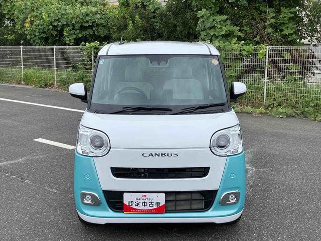 ムーヴキャンバスストライプスGターボLEDヘッドライト/両側電動スライドドア/アダプティブクルーズコントロール/コーナーセンサー/衝突回避支援システム/横滑り防止装置/オートライト/オートエアコン/電動格納ミラー/電動パーキングブレーキ(千葉県)の中古車