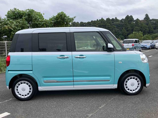 ムーヴキャンバスストライプスGターボLEDヘッドライト/両側電動スライドドア/アダプティブクルーズコントロール/コーナーセンサー/衝突回避支援システム/横滑り防止装置/オートライト/オートエアコン/電動格納ミラー/電動パーキングブレーキ(千葉県)の中古車