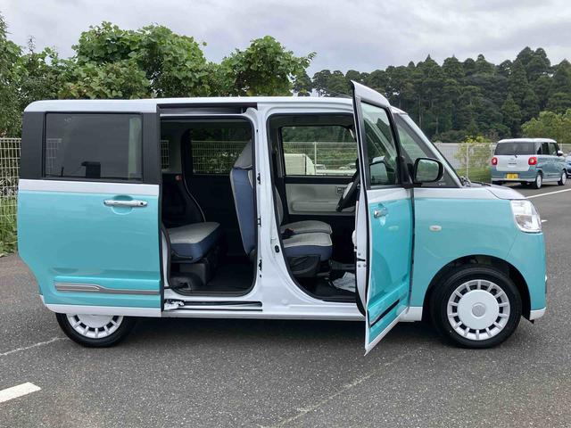 ムーヴキャンバスストライプスGターボLEDヘッドライト/両側電動スライドドア/アダプティブクルーズコントロール/コーナーセンサー/衝突回避支援システム/横滑り防止装置/オートライト/オートエアコン/電動格納ミラー/電動パーキングブレーキ(千葉県)の中古車