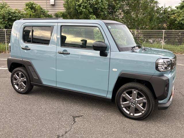 タフトGターボ ダーククロムベンチャー前後ダークガーニッシュ ガラスルーフ ルーフレール 15インチアルミ LEDヘッドライト&フォグランプ バックカメラ シートヒーター 電動駐車ブレーキ 自動追従クルコン 衝突被害軽減ブレーキ(千葉県)の中古車