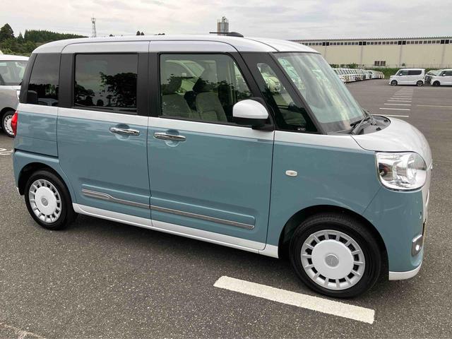 ムーヴキャンバスストライプスＧターボ両側電動スライドドア　ＬＥＤヘッドライト＆フォグランプ　シートヒーター　保温カップホルダー　電動駐車ブレーキ　バックカメラ　ステアリングスイッチ　自動追従クルコン　衝突被害軽減ブレーキ（千葉県）の中古車