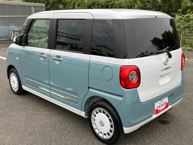 ムーヴキャンバスストライプスＧターボ両側電動スライドドア　ＬＥＤヘッドライト＆フォグランプ　シートヒーター　保温カップホルダー　電動駐車ブレーキ　バックカメラ　ステアリングスイッチ　自動追従クルコン　衝突被害軽減ブレーキ（千葉県）の中古車