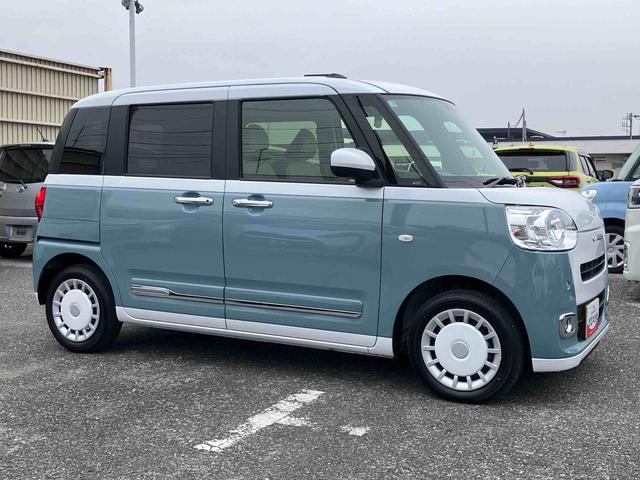 ムーヴキャンバスストライプスGターボ両側電動スライドドア LEDヘッドライト&フォグランプ シートヒーター 保温カップホルダー 電動駐車ブレーキ バックカメラ ステアリングスイッチ 自動追従クルコン 衝突被害軽減ブレーキ(千葉県)の中古車