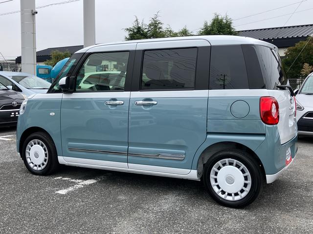 ムーヴキャンバスストライプスＧターボ両側電動スライドドア　ＬＥＤヘッドライト＆フォグランプ　シートヒーター　保温カップホルダー　電動駐車ブレーキ　バックカメラ　ステアリングスイッチ　自動追従クルコン　衝突被害軽減ブレーキ（千葉県）の中古車