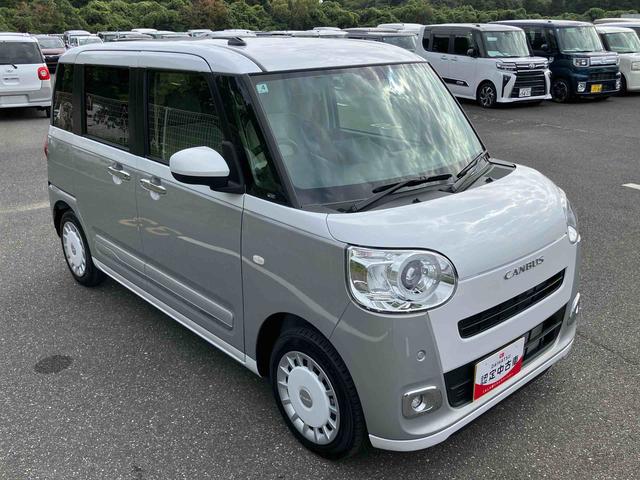 ムーヴキャンバスストライプスＧ両側電動スライドドア　ＬＥＤヘッドライト＆フォグランプ　シートヒーター　保温カップホルダー　電動駐車ブレーキ　バックカメラ　ステアリングスイッチ　コーナーセンサー　衝突被害軽減ブレーキ（千葉県）の中古車