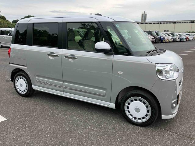 ムーヴキャンバスストライプスGターボ両側電動スライドドア LEDヘッドライト&フォグランプ シートヒーター 保温カップホルダー 電動駐車ブレーキ バックカメラ ステアリングスイッチ 自動追従クルコン 衝突被害軽減ブレーキ(千葉県)の中古車