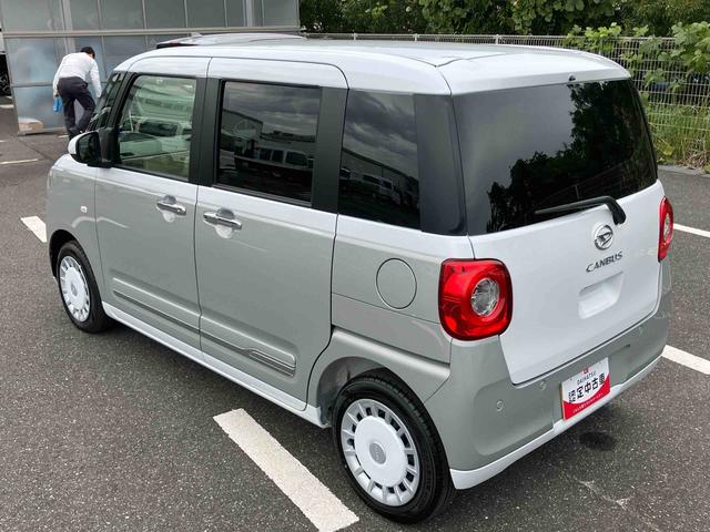 ムーヴキャンバスストライプスGターボ両側電動スライドドア LEDヘッドライト&フォグランプ シートヒーター 保温カップホルダー 電動駐車ブレーキ バックカメラ ステアリングスイッチ 自動追従クルコン 衝突被害軽減ブレーキ(千葉県)の中古車