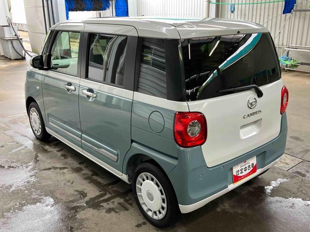 ムーヴキャンバスストライプスＧターボ両側電動スライドドア　ＬＥＤヘッドライト＆フォグランプ　シートヒーター　保温カップホルダー　電動駐車ブレーキ　バックカメラ　ステアリングスイッチ　自動追従クルコン　衝突被害軽減ブレーキ（千葉県）の中古車