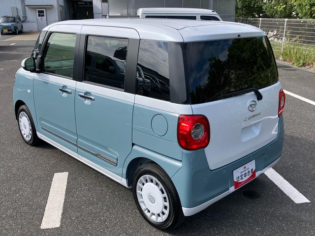 ムーヴキャンバスストライプスＧターボ両側電動スライドドア　ＬＥＤヘッドライト＆フォグランプ　シートヒーター　保温カップホルダー　電動駐車ブレーキ　バックカメラ　ステアリングスイッチ　自動追従クルコン　衝突被害軽減ブレーキ（千葉県）の中古車