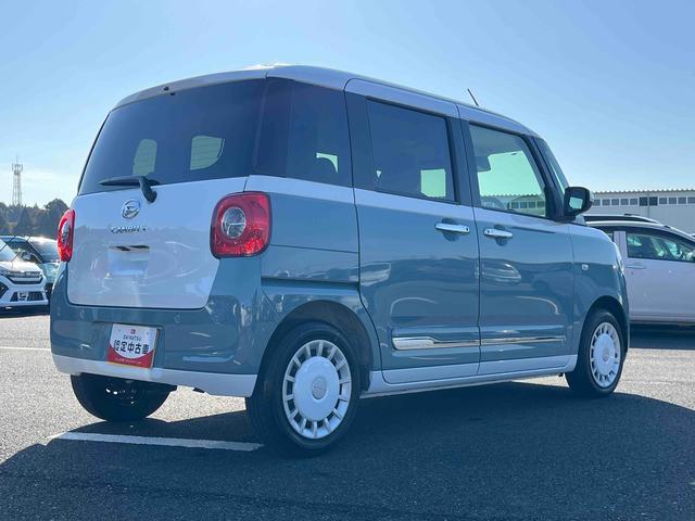 ムーヴキャンバスストライプスＧターボＬＥＤヘッドライト／両側電動スライドドア／アダプティブクルーズコントロール／コーナーセンサー／衝突回避支援システム／横滑り防止装置／オートライト／オートエアコン／電動格納ミラー／電動パーキングブレーキ（千葉県）の中古車