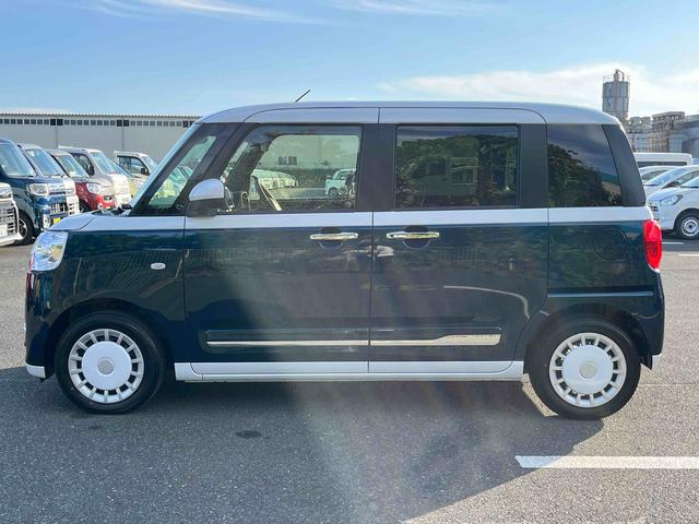 ムーヴキャンバスストライプスＧターボＬＥＤヘッドライト／両側電動スライドドア／アダプティブクルーズコントロール／コーナーセンサー／衝突回避支援システム／横滑り防止装置／オートライト／オートエアコン／電動格納ミラー／電動パーキングブレーキ（千葉県）の中古車