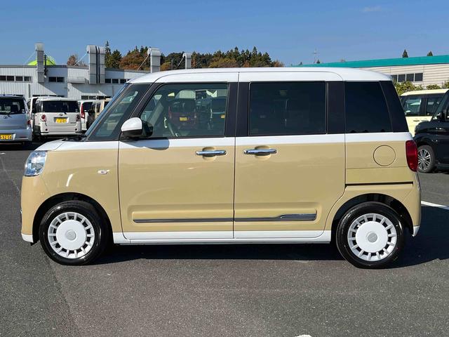 ムーヴキャンバスストライプスＧターボＬＥＤヘッドライト／両側電動スライドドア／アダプティブクルーズコントロール／コーナーセンサー／衝突回避支援システム／横滑り防止装置／オートライト／オートエアコン／電動格納ミラー／電動パーキングブレーキ（千葉県）の中古車