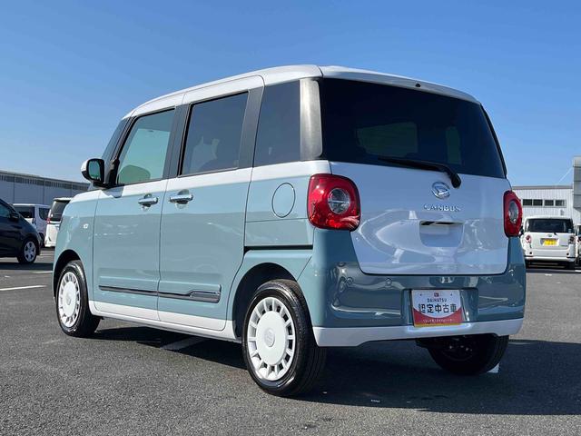 ムーヴキャンバスストライプスＧターボＬＥＤヘッドライト／両側電動スライドドア／アダプティブクルーズコントロール／コーナーセンサー／衝突回避支援システム／横滑り防止装置／オートライト／オートエアコン／電動格納ミラー／電動パーキングブレーキ（千葉県）の中古車