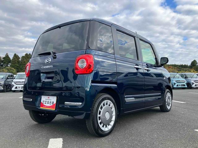 ムーヴキャンバスセオリーGターボLEDヘッドライト/両側電動スライドドア/アダプティブクルーズコントロール/コーナーセンサー/衝突回避支援システム/横滑り防止装置/オートライト/オートエアコン/電動格納ミラー/電動パーキングブレーキ(千葉県)の中古車