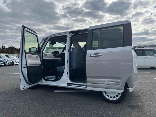 ムーヴキャンバスストライプスGターボLEDヘッドライト/両側電動スライドドア/アダプティブクルーズコントロール/コーナーセンサー/衝突回避支援システム/横滑り防止装置/オートライト/オートエアコン/電動格納ミラー/電動パーキングブレーキ(千葉県)の中古車